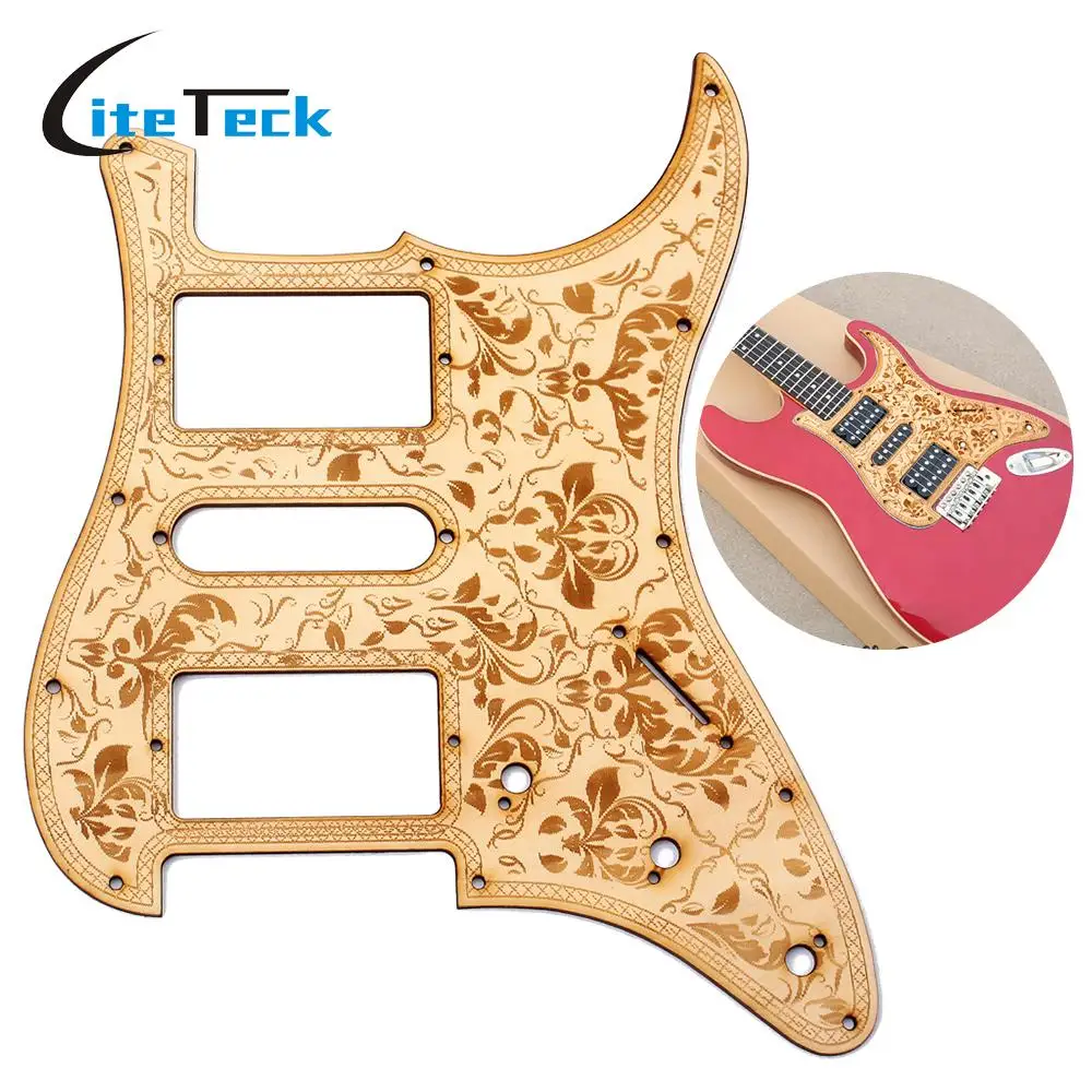 Деревянная гитара HSH Pickguard из кленового дерева с декоративным цветочным узором