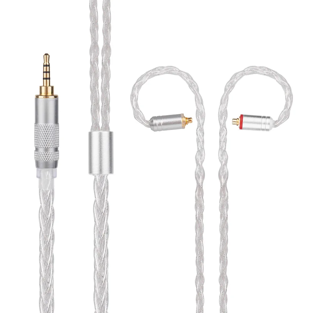 Ceny Nowy Yinyoo H3 H5 8 rdzeń ulepszony posrebrzany kabel do słuchawek z MMCX 2pin dla Yinyoo BL 03 C12 KZZS10 ES4 AS10 ZSN PRO ZSX