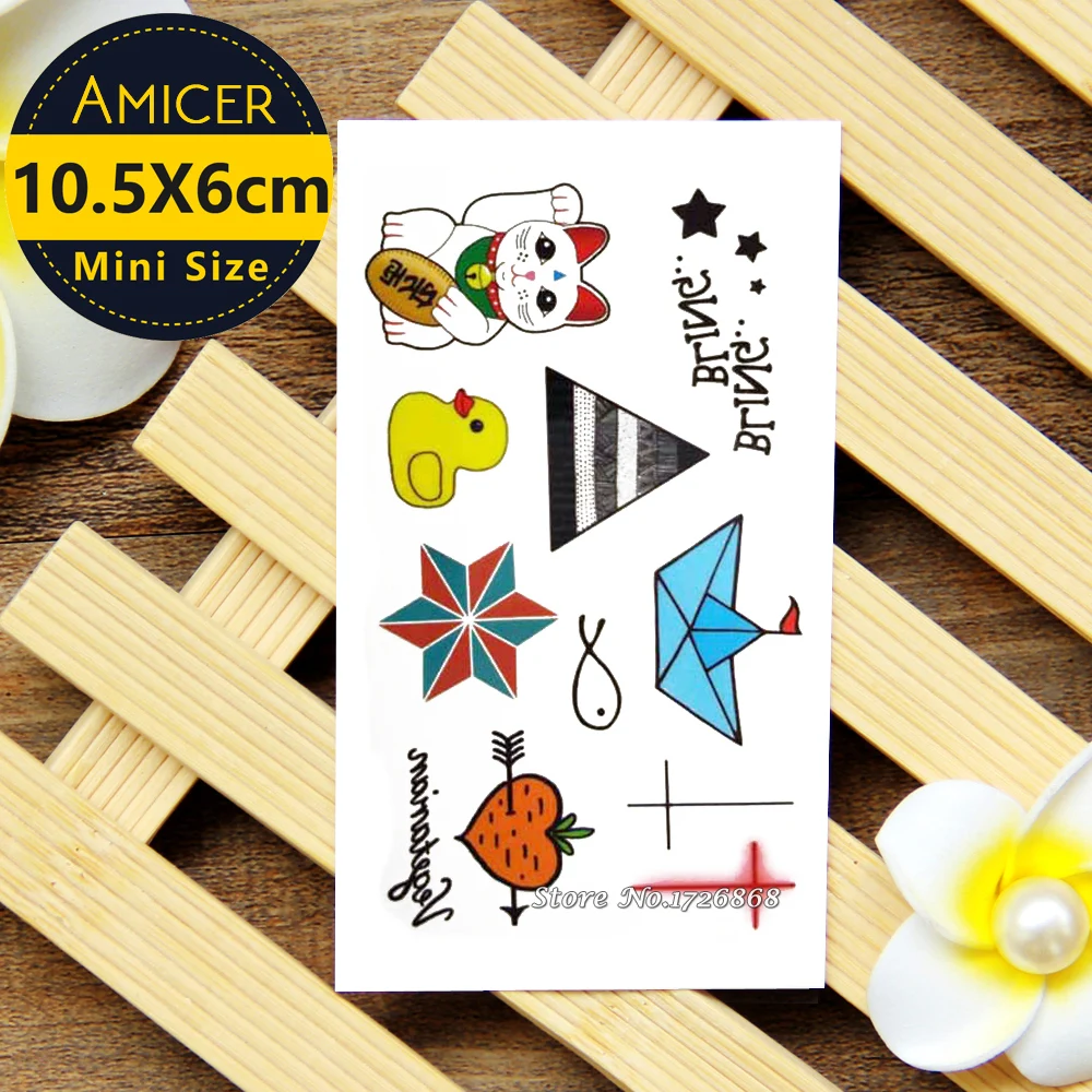 

Waterproof Temporary Tattoo Sticker 10.5*6 cm Cute Tattoo Water Transfer Fake Tattoo Flash Tattoos For Men Women #108
