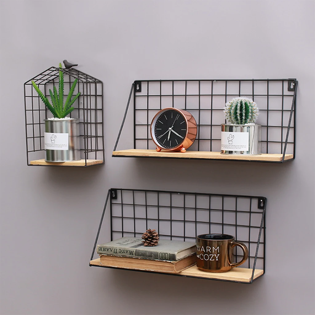 2pcs 30x11.5x14.5cm Wall Metal Wire Rack Holder Wall Hanging Shelf Kitchen Organizer Durable and functional Racks 30x11.5x14.5cm