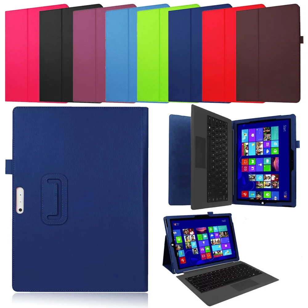 

PU Leather Case For Microsoft Surface Pro 4 Tablet Flip Stand Cover Slim Smart Case For Surface Pro 4 12.3 inch Protective Skin
