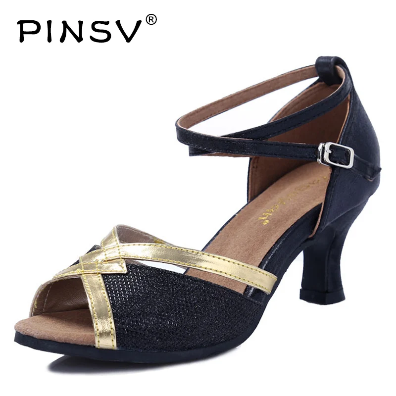 PINSV Dancing Latin Shoes For Women Ballroom Dance Latin Shoes Dance