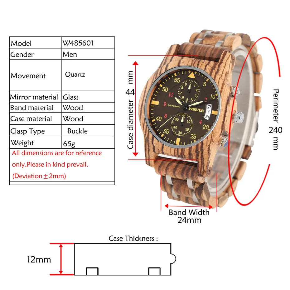 Часы с хронографом, Мужские кварцевые деревянные часы, креативные часы из нержавеющей стали+ деревянный браслет, мужские наручные часы, роскошные часы, подарки