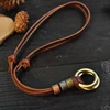 NIUYITID 100% Genuine Leather Men Necklaces Retro Cheap Pendants Neckless Adjustable Cool Male Jewelry ► Photo 3/6