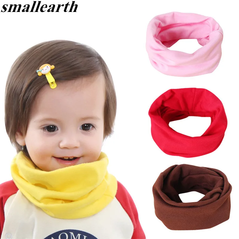 Spring Baby Infant Cotton Scarf Collar Autumn Girls Boys Bibs Scarf Soft Kids O Ring Collar Children Scarves Magic Neckerchief