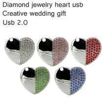 Usb флеш-накопитель сердце ювелирные изделия кристалл алмаз ожерелье 4 ГБ 8 ГБ 16 ГБ Внешняя память USB накопитель 2,0 флеш-накопитель