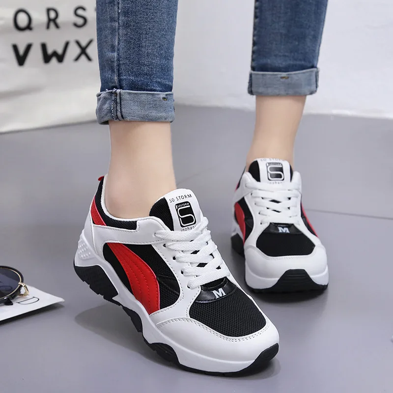 

New 2018 Woman Mesh Sport Shoes Lightweight Outdoor Athletic Sneakers Summer Comfortable Mesh Trainers Lace-Up Pink feminino