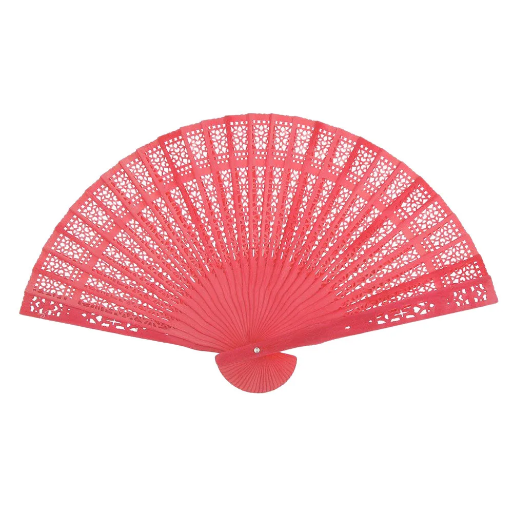 

2018 Smooth opening and closing Chinese Style Bamboo Fan Folding Wooden Carved Hand Fans for Outdoor Wedding Party Favor 2sw0823