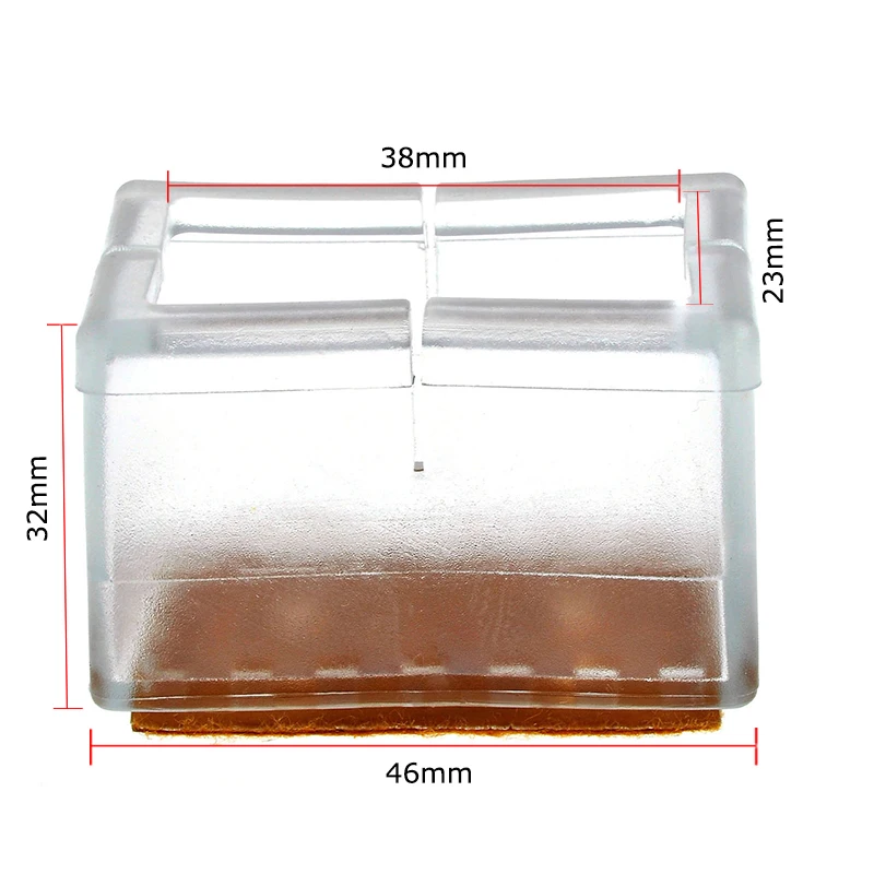 8 шт. прямоугольные силиконовые колпачки для ног наборы чехлов носки напольные протекторы мебель для ножек стола или стула колодки Нескользящие предотвращают царапины