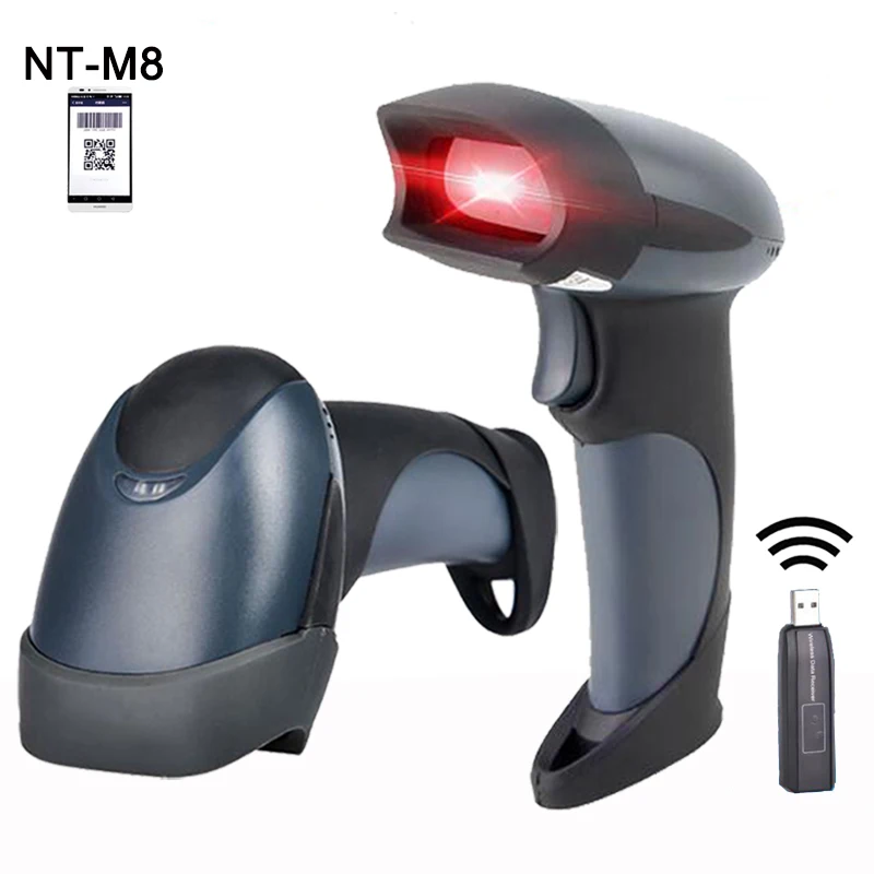 Portátil sem Fio Leitor de Código de Barras para Celular Tela de Digitalização Nova Barcode Scanner 280 Scans – Seg Código qr Computador 433hmz m8 2d