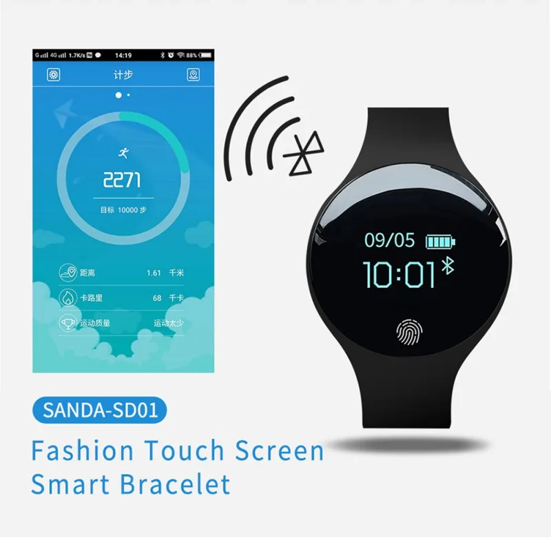 SD01 цветной экран умный браслет счетчик шагов трекер движения для Android/IOS мобильного телефона умный Браслет
