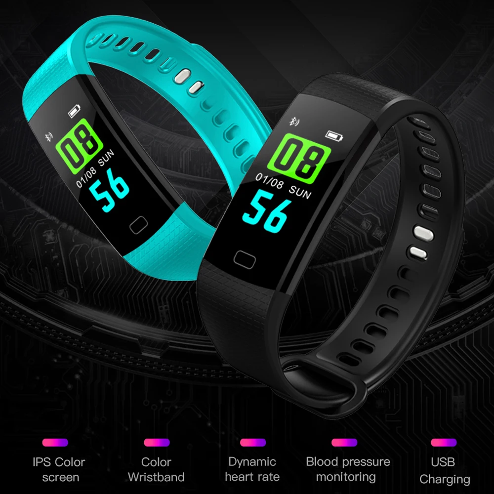 GIMTO Sport Bracelet Watch Women Men LED Waterproof Smart Wrist Band Heart rate Blood Pressure Pedometer Clock For Android iOS