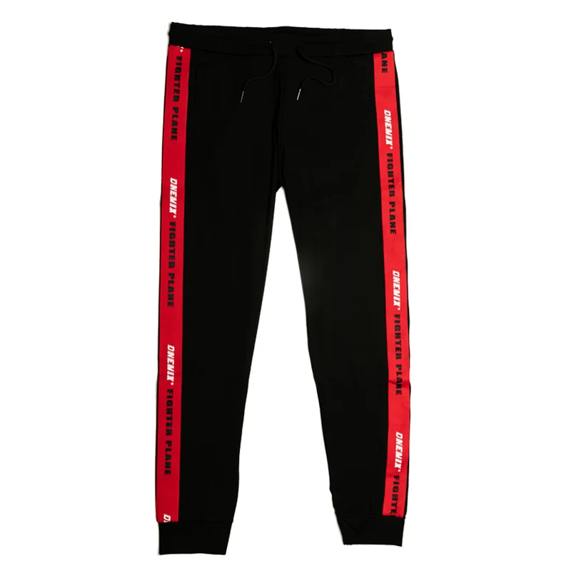 ONEMIX, мужские тренировочные свитера, базовый Мягкий Топ, Классический крой, комфортная полиэфирная куртка, спортивный свитер, набор, тренировочная ткань - Цвет: black red