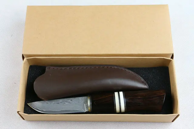 Коллекционные Дамасские фиксированные ножи для выживания, черное дерево и рога Ручка для кемпинга, наружные инструменты охотничий нож