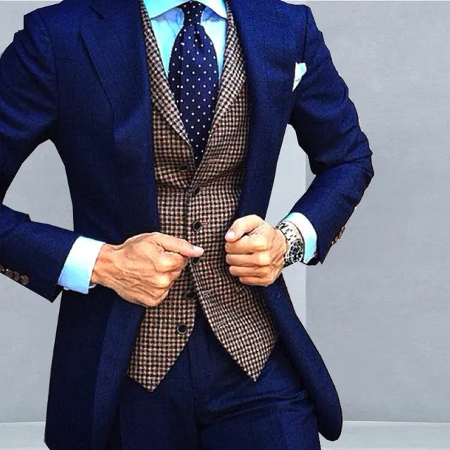 Mens suits designers 2018 Royal Blue tweed men suit for wedding  slim fit casual tuxedo tailor blazer 3pieces 3.jpg_640x640