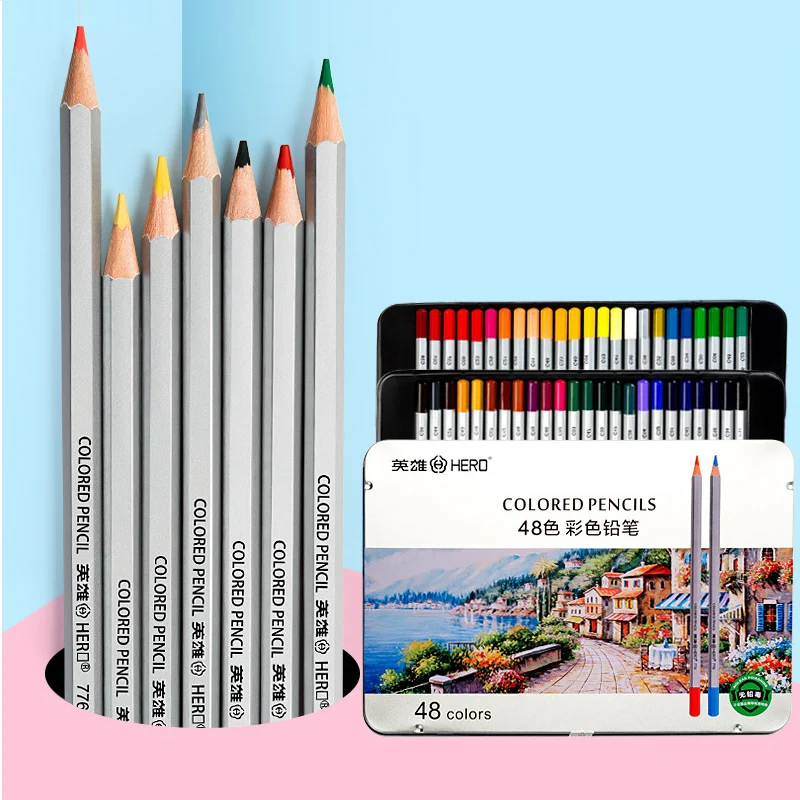 Non-toxic colored pencils profesional set Lead-free 24/36/48/72 color pencil For kids Drawing Painting fine Colour Coloring book 12pcs colored pencil recycled newspaper color pencils oil based colored lead student painting pencil paper box set holiday gift