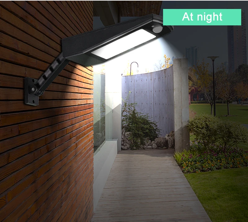 Lâmpada de Parede sem Fio à Prova Dwaterproof Luz para ao ar Água Solar Pir Sensor Movimento Jardim Livre Quintal Gard Iluminação Luz 48 Led 4 À prova dwaterproof água luz solar 48