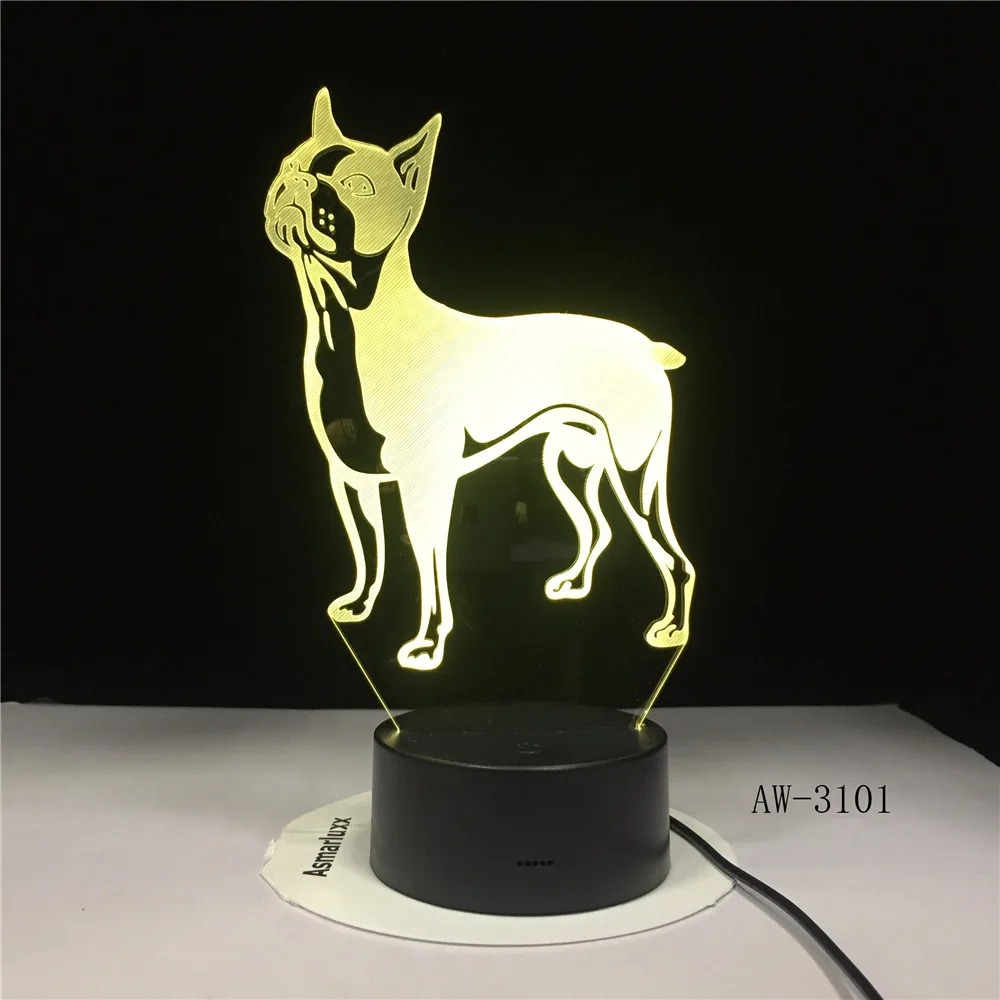 Bulldog Poodle Jack Russell Terrier Rottweiler Afghan Hound Basset Dobermann 3D LED Dog Lamp Labrador Retriever AW-3101 | Лампы и