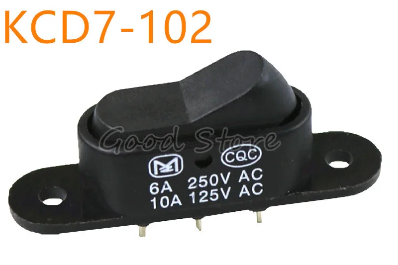 

1pcs KCD7-102 6A 250V 10A 125V AC Rocker Switch 3 pins Push Button Switch