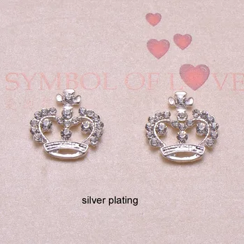 

(J0835) 21mmx21mm metal heart shape rhinestone button ,silver plating,flat back
