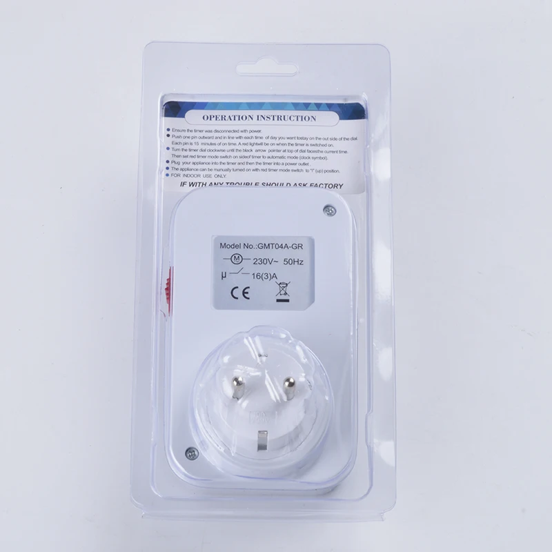 Interrupteur de prise de minuterie mécanique programmable 24 heures sur 24,  prise de minuterie intérieure enfichable en plug-in au Royaume-Uni pour les  lumières, les lampes et les appareils ménagers (13a / 3120w