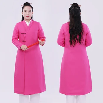 

2018 New Pattern Tai Chi Outfits Robe Woman Cotton-padded Coat Kung Fu clothing Only One Piece Robe For Winter