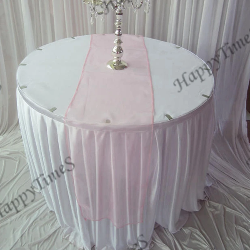 

20pcs/lot 30*275cm Crochet Organza Table Runner In Pink Color Wedding Decoraions