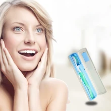 1 шт. дезинфицирующее средство для зубных щеток, Ультрафиолетовый Портативный дизайн, идеальная Стерилизация и хранение для зубных щеток