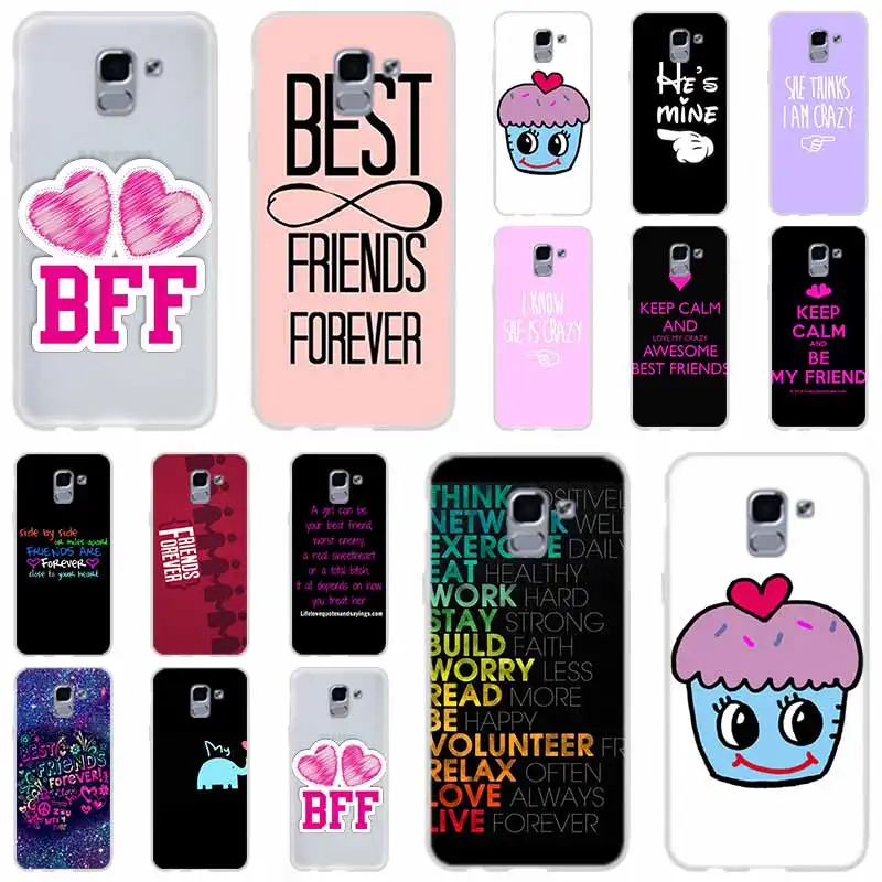 Чехол с надписью Best Friends Girl для телефона Samsung Galaxy j6 J8 J7 J5 J3 J4 Plus 2018 2017 2016 J610 Prime мягкий