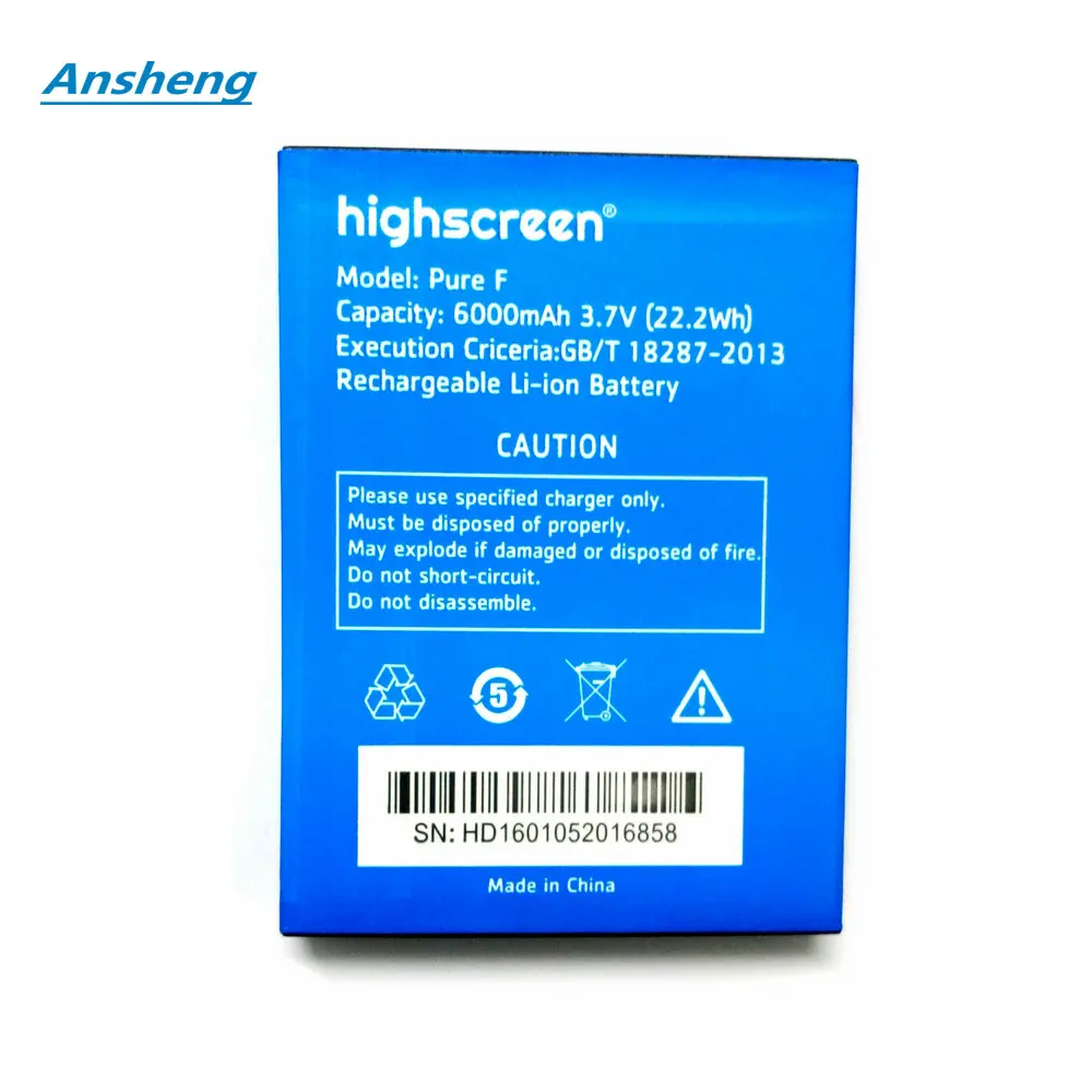 Высококачественный аккумулятор Ansheng 6000 мАч для Highscreen Boost2 Boost 2 мобильный телефон |