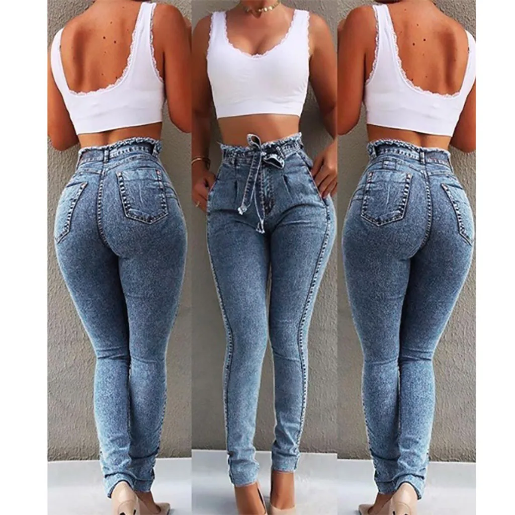Модные джинсы для женщин, эластичные, с кисточками, свободные, джинсовые, повседневные, узкие, облегающие джинсы LZ4