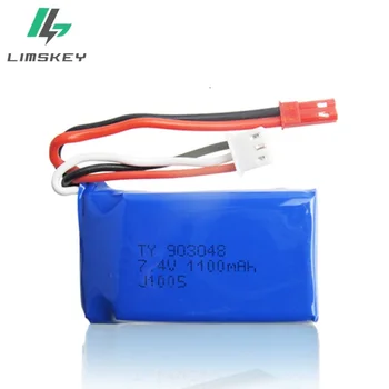 

10pcs/lot 7.4V 1100mAh 903048 lithium Lipo BATTERY for WLtoys V353 aircraft A949 A959 A969 A979 k929 remote control car battery