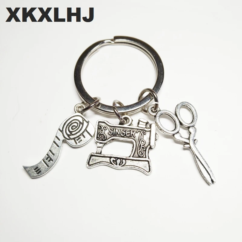 

2018 Fashion Jewelry Sewing Machine Keychain, Seamstress Key Chain, Quilters Keychain Silver Dres S Elegant