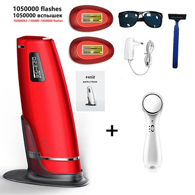 1050000 раз 3в1 IPL лазерный эпилятор для удаления волос ЖК-дисплей Фотоэпилятор лазерный постоянный депилятор бикини триммер электрический депиляция - Цвет: Red Set 2