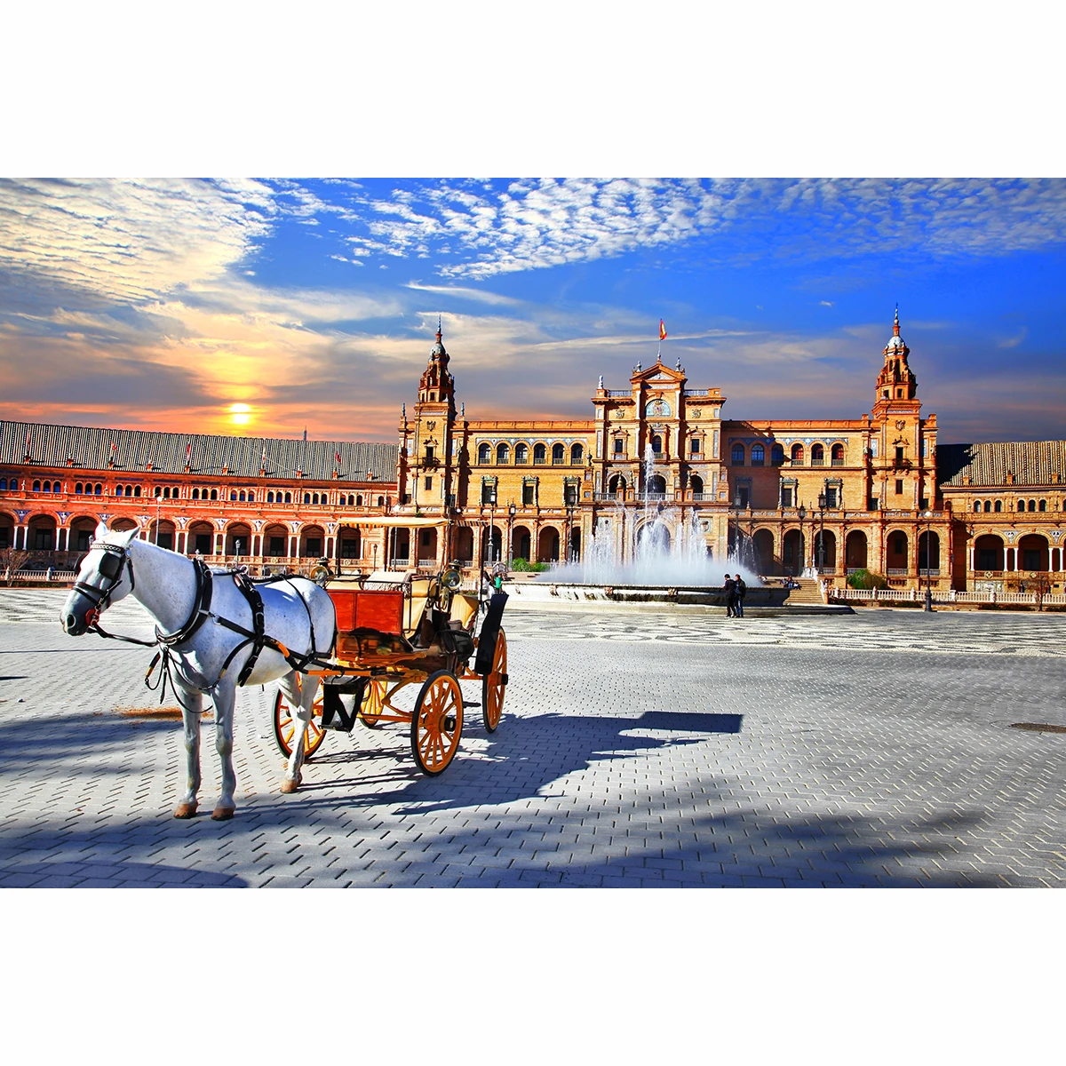 Allenjoy background for photo studio famous architecture piazza Espana in Seville spain photography backdrop