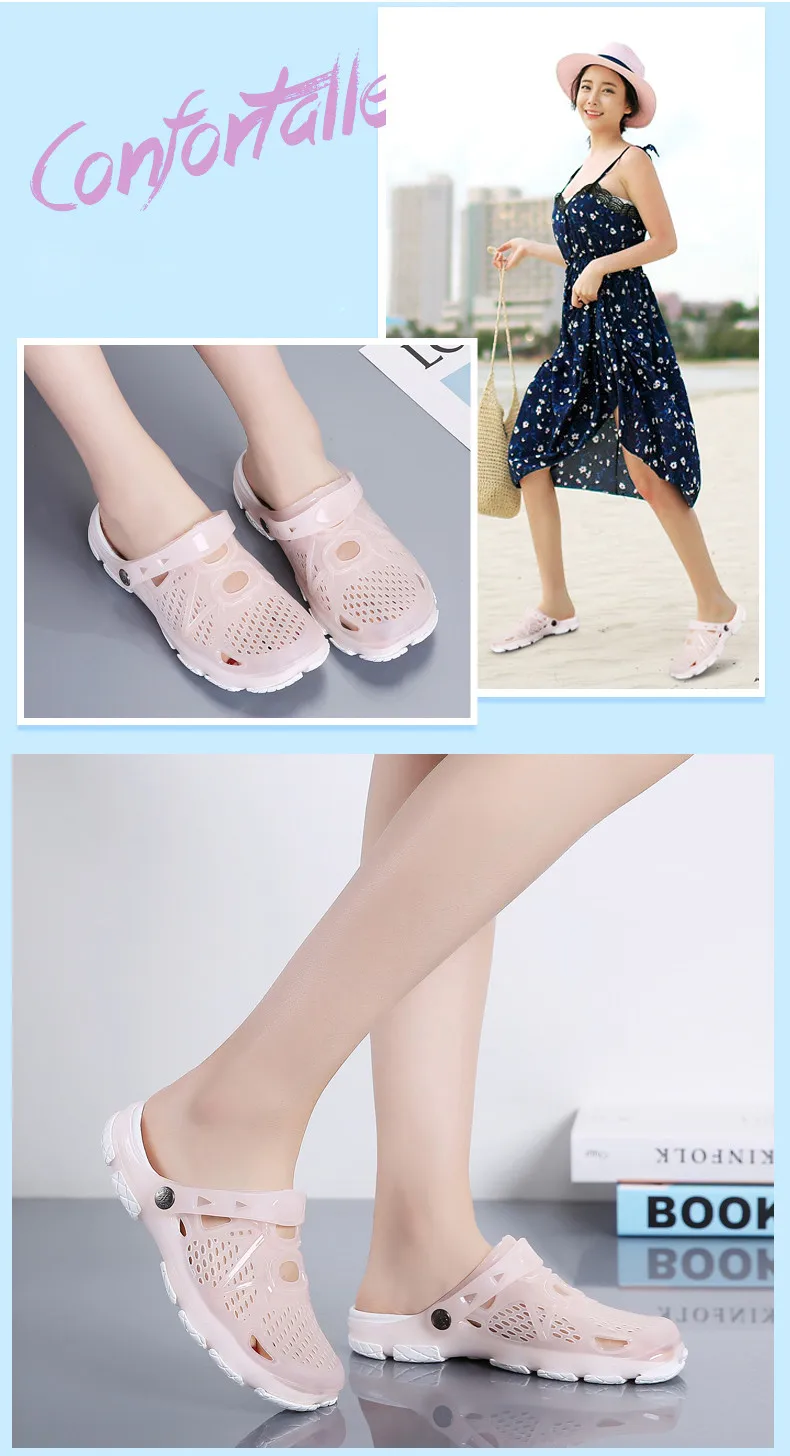 2019 Summer Women Sandals Jelly Shoes Breathable Woman Beach Shoes Zapatos De Mujer Ladies Slides Candy Rainbow Flats Sandalias Mujer (10)