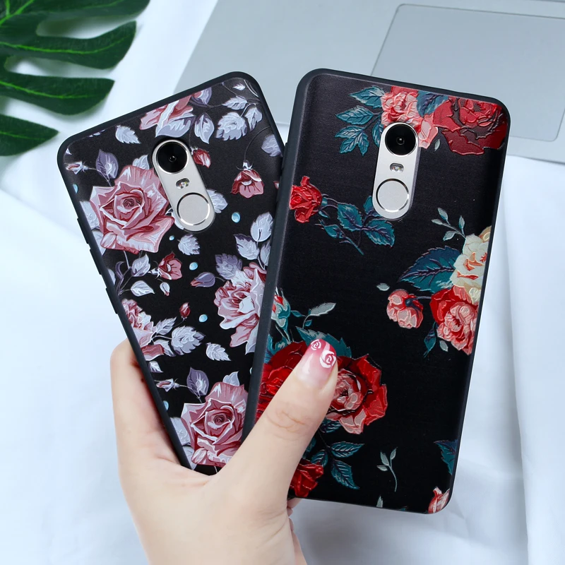 

BROEYOUE Case For Redmi 4X Case Note 7 6 5A 5 Pro Redmi 4A 5A 5 Plus 3D Relief Flowers TPU Case For Xiaomi Mi9 A1 5X 5S 6X 8SE