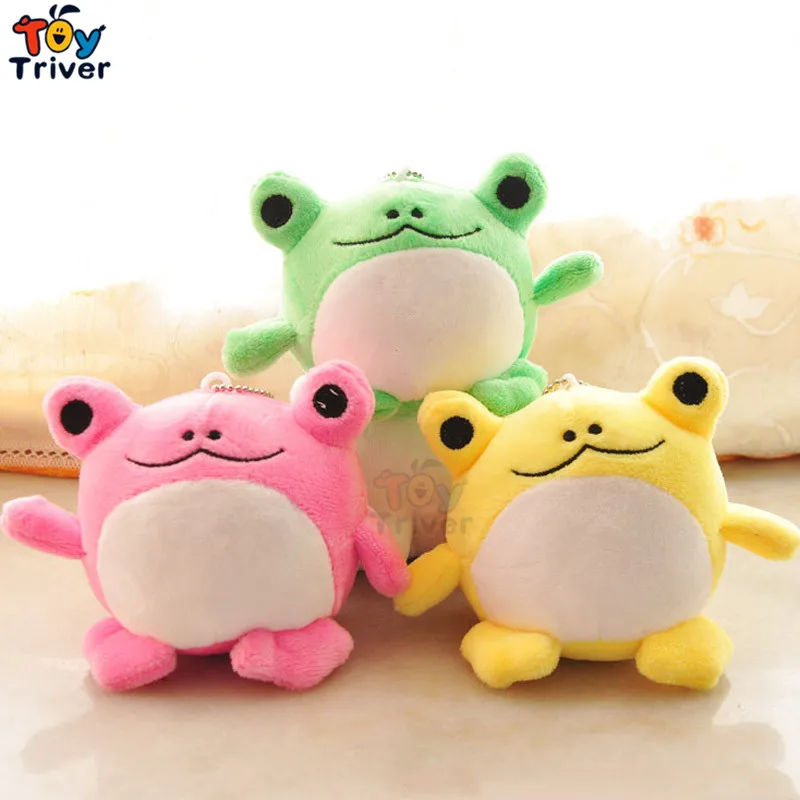 Cute Plush Green Pink Yellow Frog Toy Doll Key Chain Bag Pendant Accessory Wedding Birthday Shop