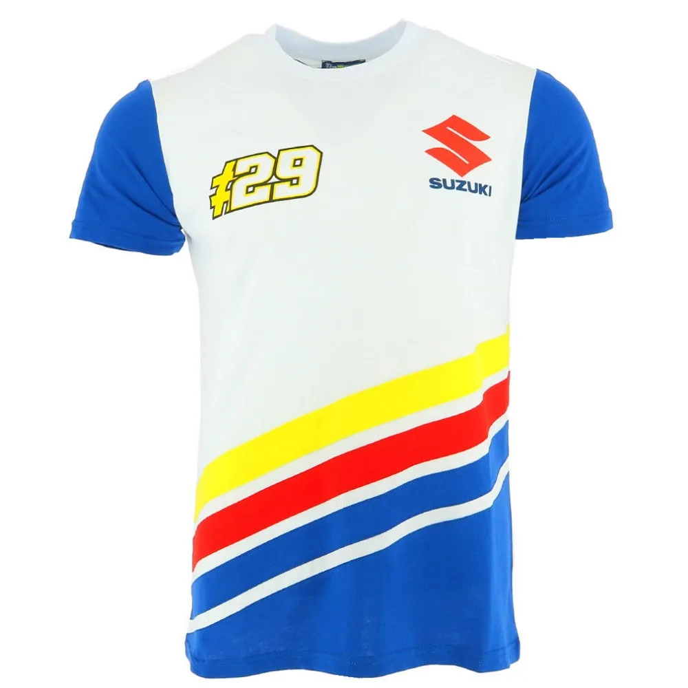 شحن مجاني 2018 أندريا iannone 29 ل suzuki شعار فريق moto gp أبيض الرياضة سباق شيرت