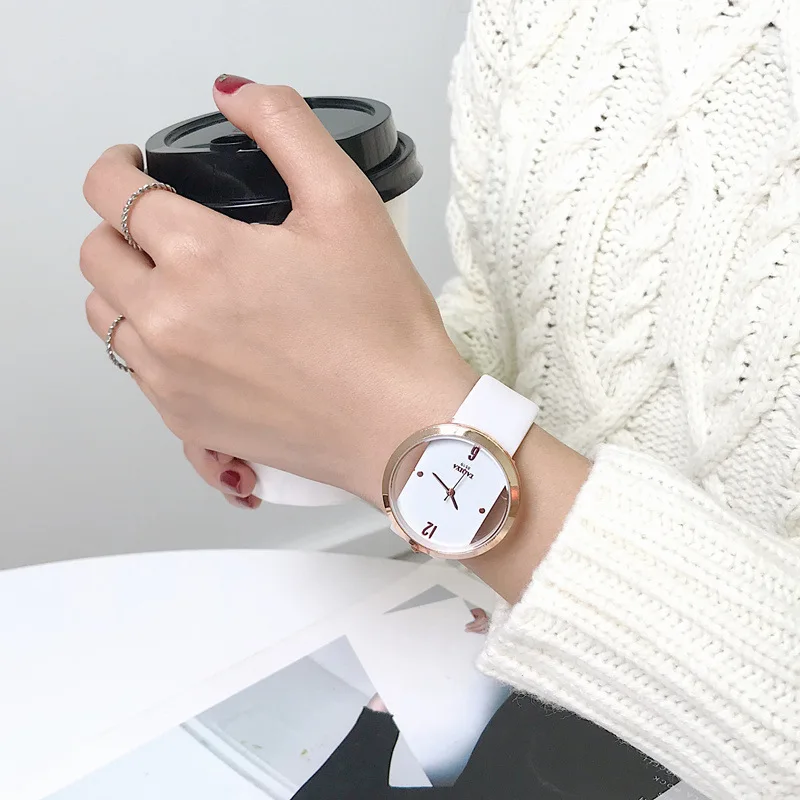

Hollow Women's Fashion Watches Designer Luxury Top Brand Female Quartz Watch Casual Creative Ladies Leather Wristwatches Gifts