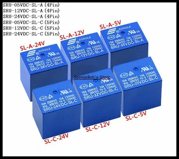 

5pcs/Lot SRU-05VDC-SL-C / SRU-12VDC-SL-C / SRU-24VDC-SL-C SONGLE Power Relay 5Pins 5V 12V 24V 15A T70