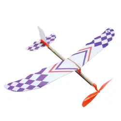 Дети любят интересную Резиновая лента планер летающий самолет модель самолета DIY сборка самолет для ребенка подарок