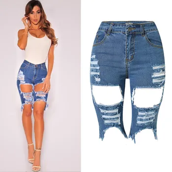 

Short Jeans Summer Women High Waist Denim Shorts Hole Design Female Super Cool Flash Shorts 3XL Pantalon Femme Cloth