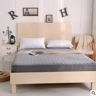 Зимняя бархатная плюшевая простыня для кровати, одинарная стеганая, утепленная, нескользящая, все включено, покрывало для кровати, матрас, 1,8x2 м, защитный чехол - Цвет: gray