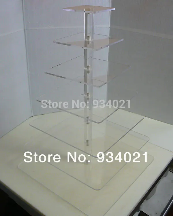 Square Acrylic Clear 7 Tier Cupcake Cup Cake Stand Wedding Partycake