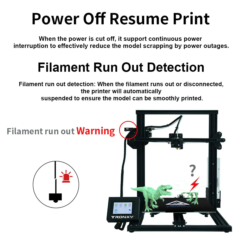 Новейший 3D принтер Tronxy XY-3, принтер с сенсорным экраном, 3d большой размер печати 310*310* мм, датчик накаливания PLA в подарок