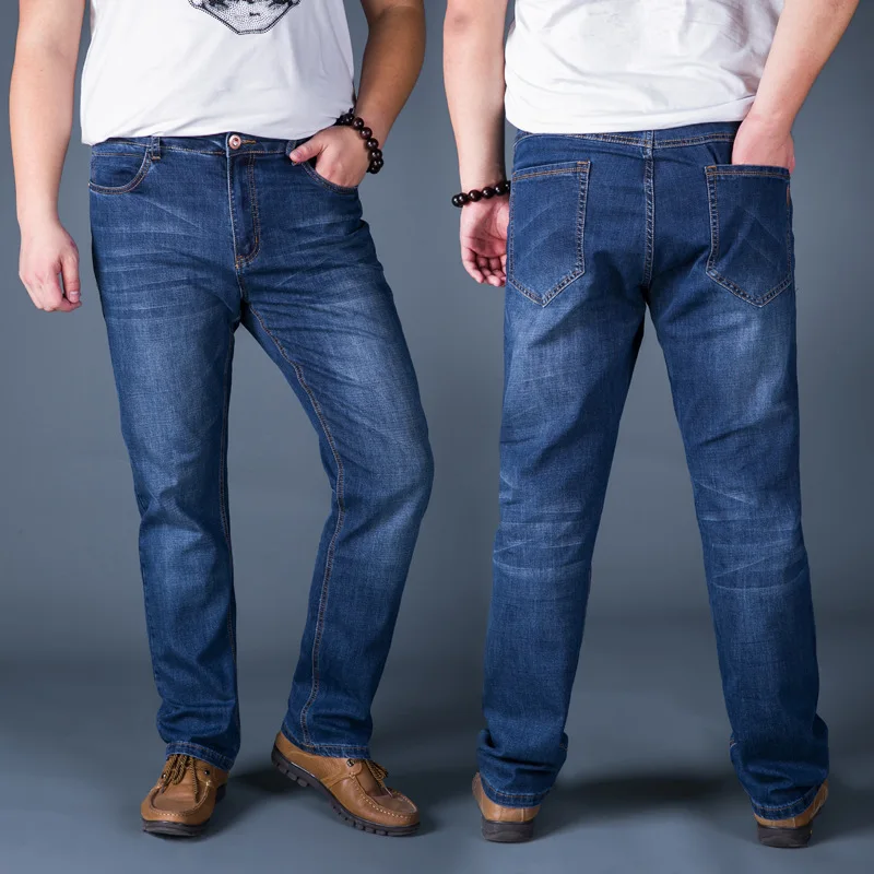 2018 new fertilizer plus high waist fat pants loose large size casual men's jeans 30 31 32 33 34 36 38 40 42 44 46 48