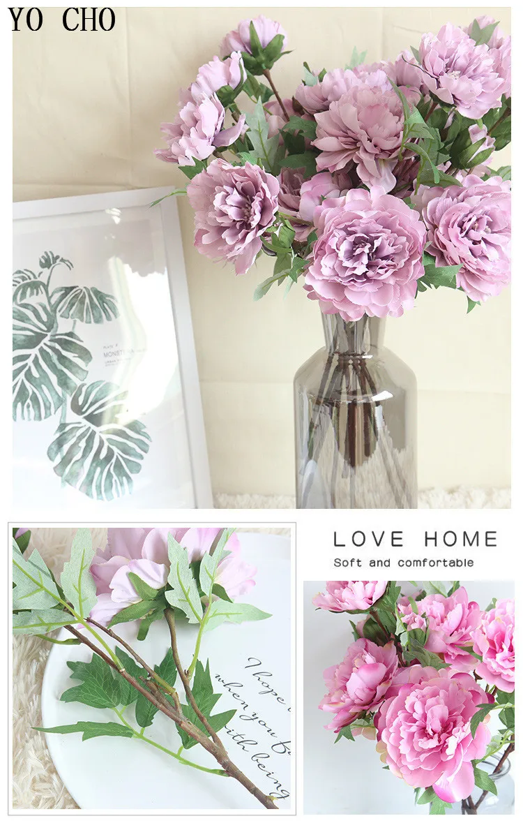 Chinese national flower peonies  simulation big peony flowers for home, living room, bedroom, party,wedding,hotel,shopwindow  decoration arranging flower accessories for christmas new year Halloween Thanksgiving Anniversaries