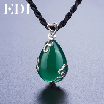 

EDI Flower New Design Natural Gemstone Pendants Necklaces 925 Sterling Silver Chalcedony Pendant Brand Fine Jewelry DYT299