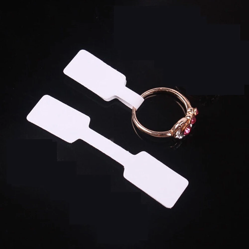 

100Pcs White Blank Jewelry Price Tags Paper Price Labels Practical Necklace Ring Hang Size Jewelry Sticky Price Display Tags